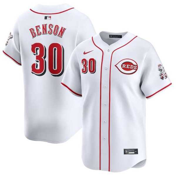Men%27s Cincinnati Reds #30 Will Benson White Home Limited Baseball Stitched Jerseys Dzhi->cincinnati reds->MLB Jersey